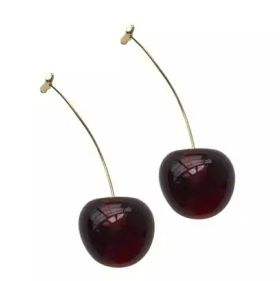 🦋New! Cherry Drop Earrings - Picture 4 of 5